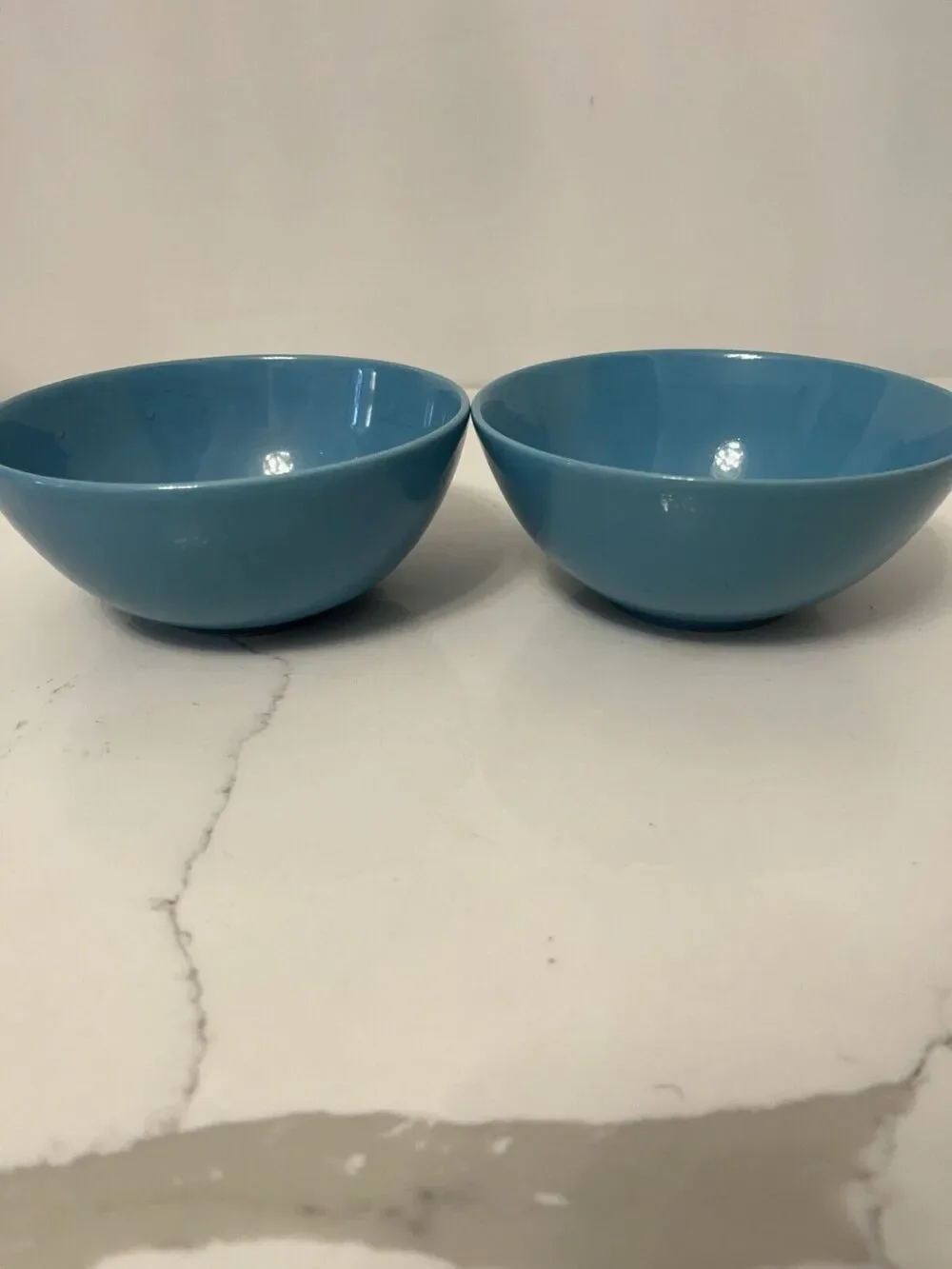 Ikea Bowls Turquoise Stone Glazed Cereal Soup 2 Bowls 6.25